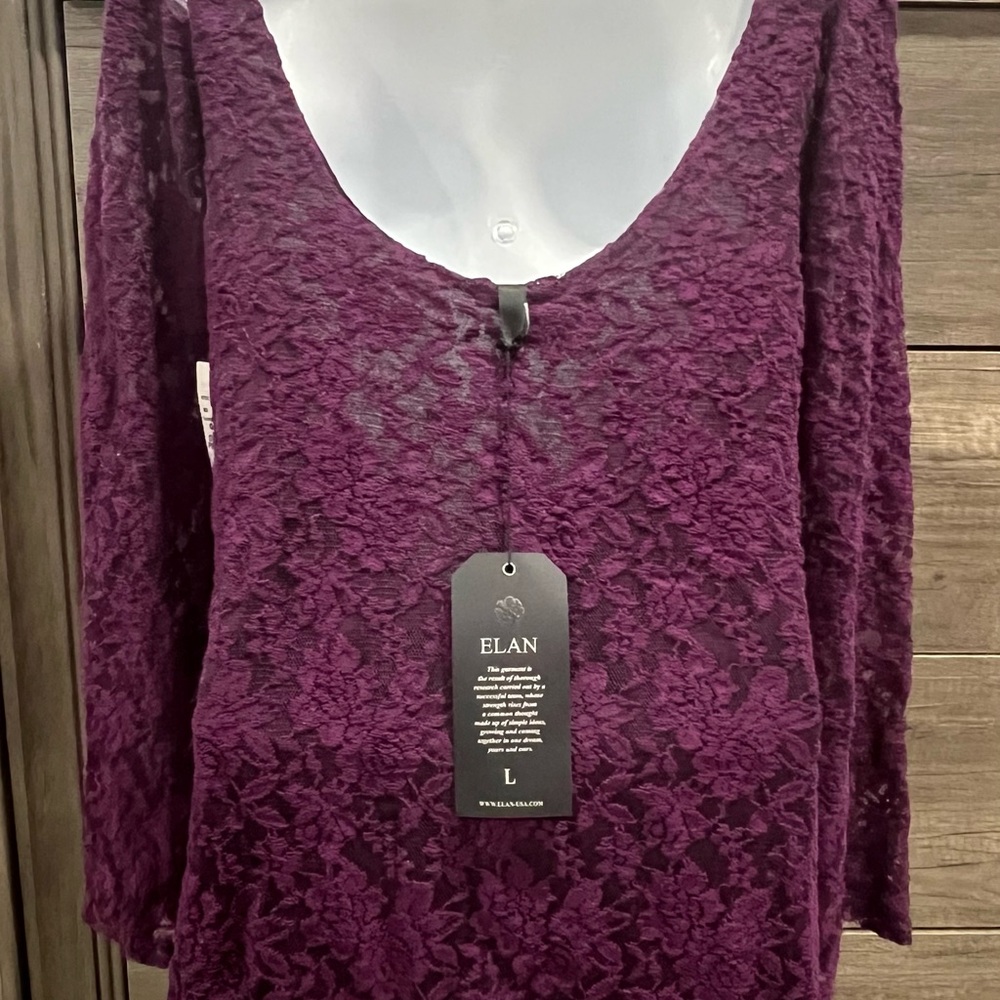 ELAN: Long Sleeve Laced Dress With Lining - Picture 3 of 3